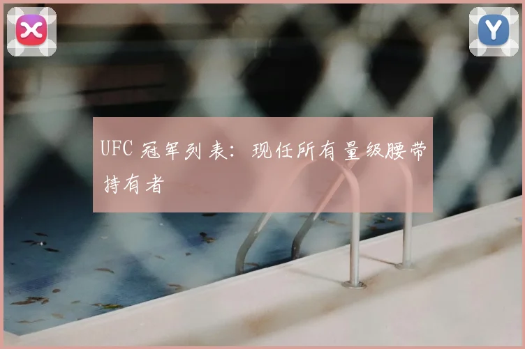 UFC 冠军列表:现任所有量级腰带持有者